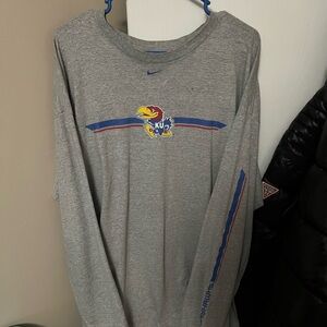 Kansas Jayhawks KU basketball Nike Center Swoosh Long Sleeve Tee shirt men’s xxl